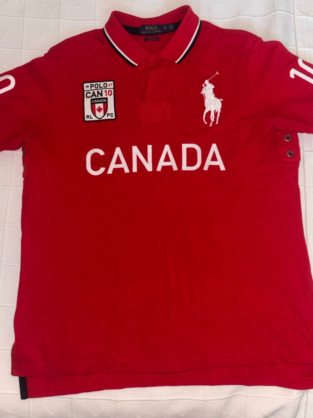 Polo by Ralph Lauren Red Canada Polo Shirt with White Accents